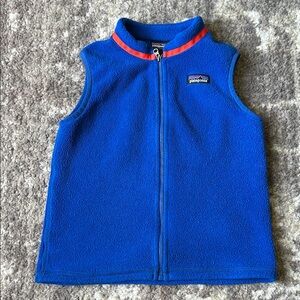 Patagonia Royal Blue Fleece Vest with Red Trim